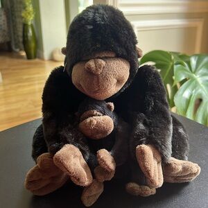 Kohl's Cares for Kids Gorilla Plush Toy Stuffed Animal Mom & Baby 10” Sitting